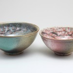 夫婦茶碗（桜｜大小｜グリーン・ピンク）【陶器製】 | 布引焼窯元