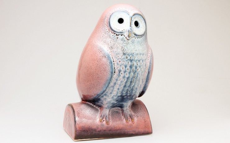 0843 梟 フクロウ 剥製 全長48cm 置物 オブジェ アントレ