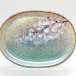 未使用品 布引焼 窯元NUNOBIKI 桜模様の波型陶器皿大中小3皿 未使用品