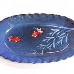 楕円深皿（金魚）【陶器製】 | 布引焼窯元